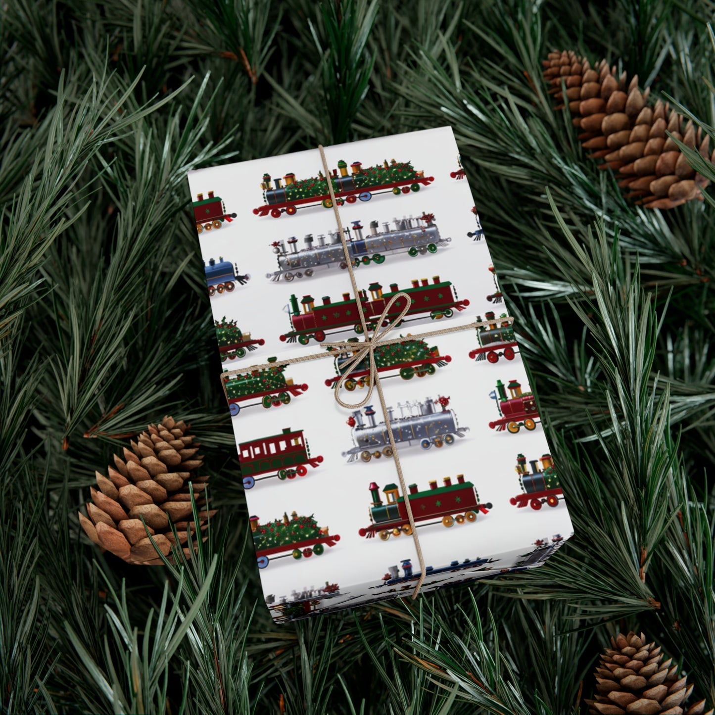 Christmas Trains Gift Wrap Papers