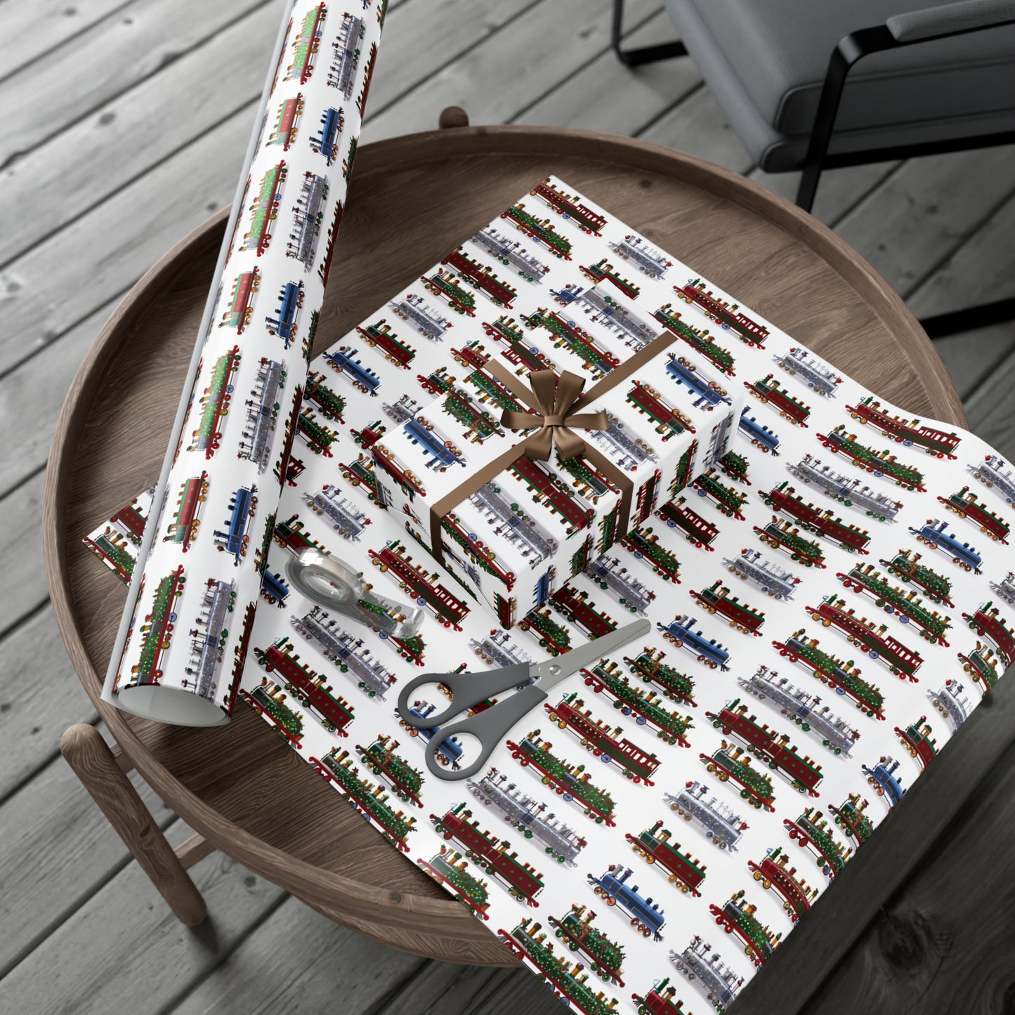 Christmas Trains Gift Wrap Papers