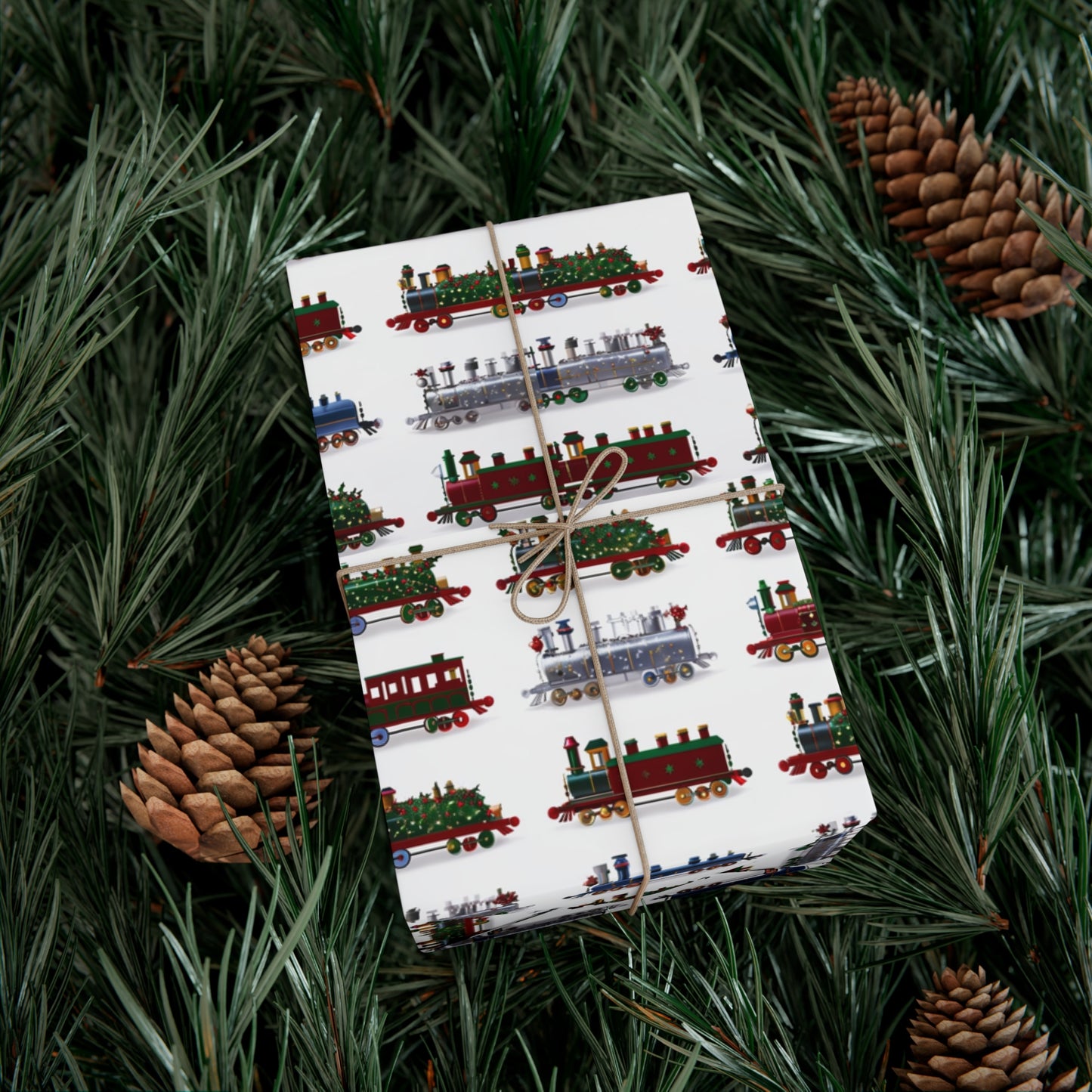 Christmas Trains Gift Wrap Papers