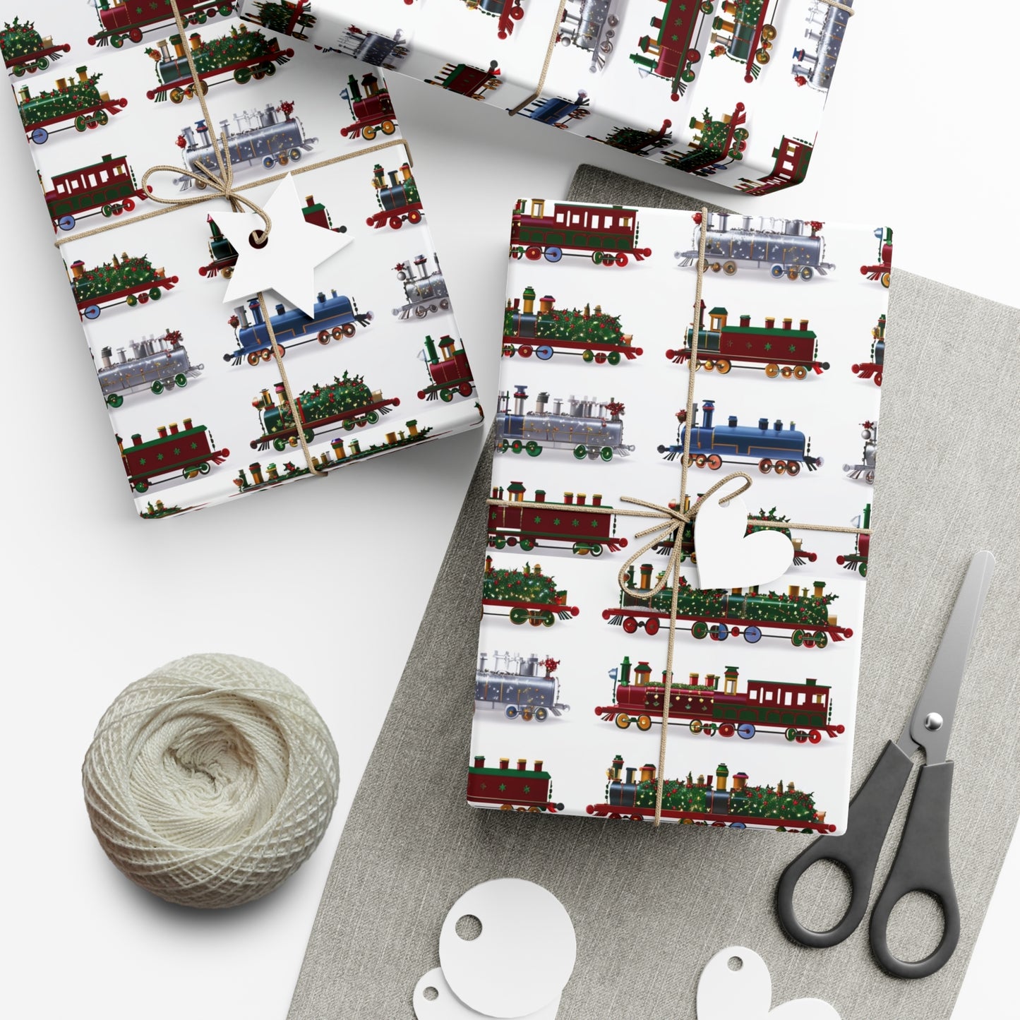 Christmas Trains Gift Wrap Papers