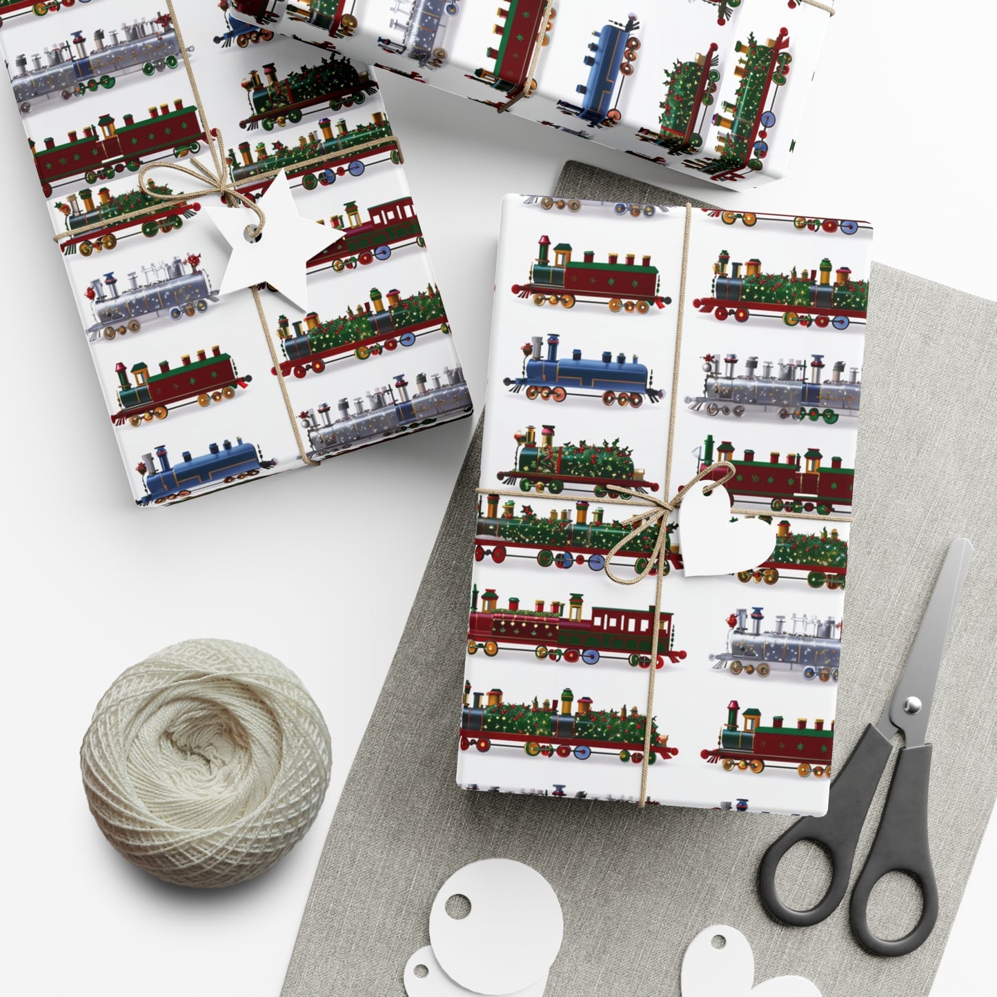 Christmas Trains Gift Wrap Papers