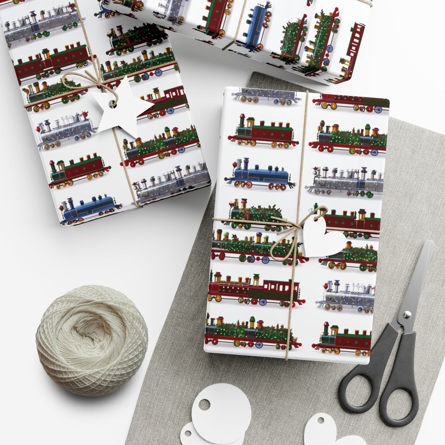 Christmas Trains Gift Wrap Papers