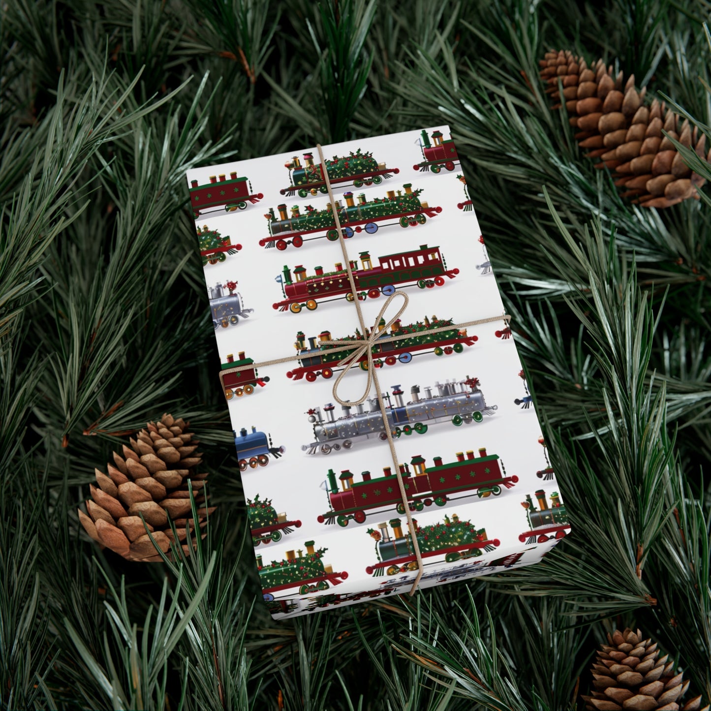 Christmas Trains Gift Wrap Papers