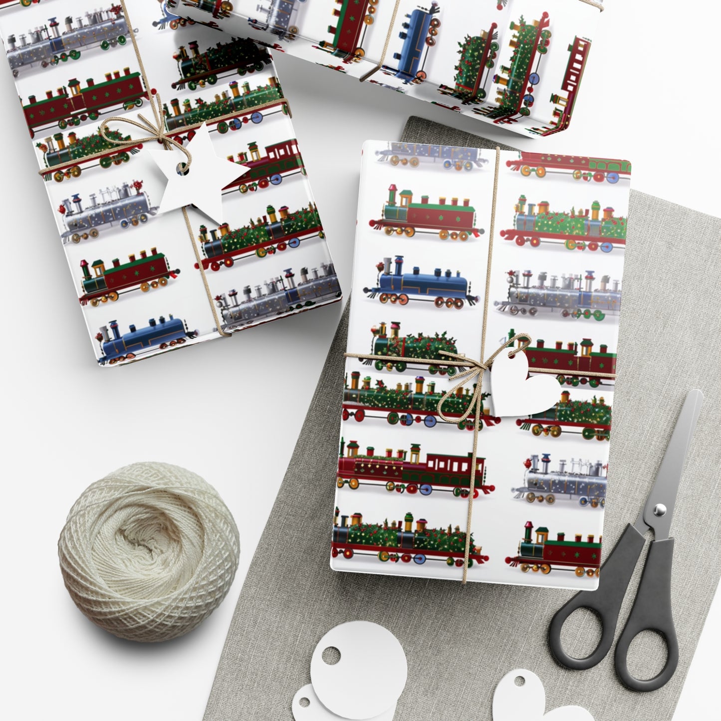 Christmas Trains Gift Wrap Papers