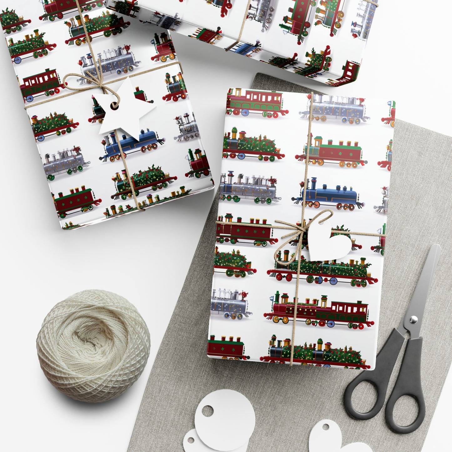 Christmas Trains Gift Wrap Papers