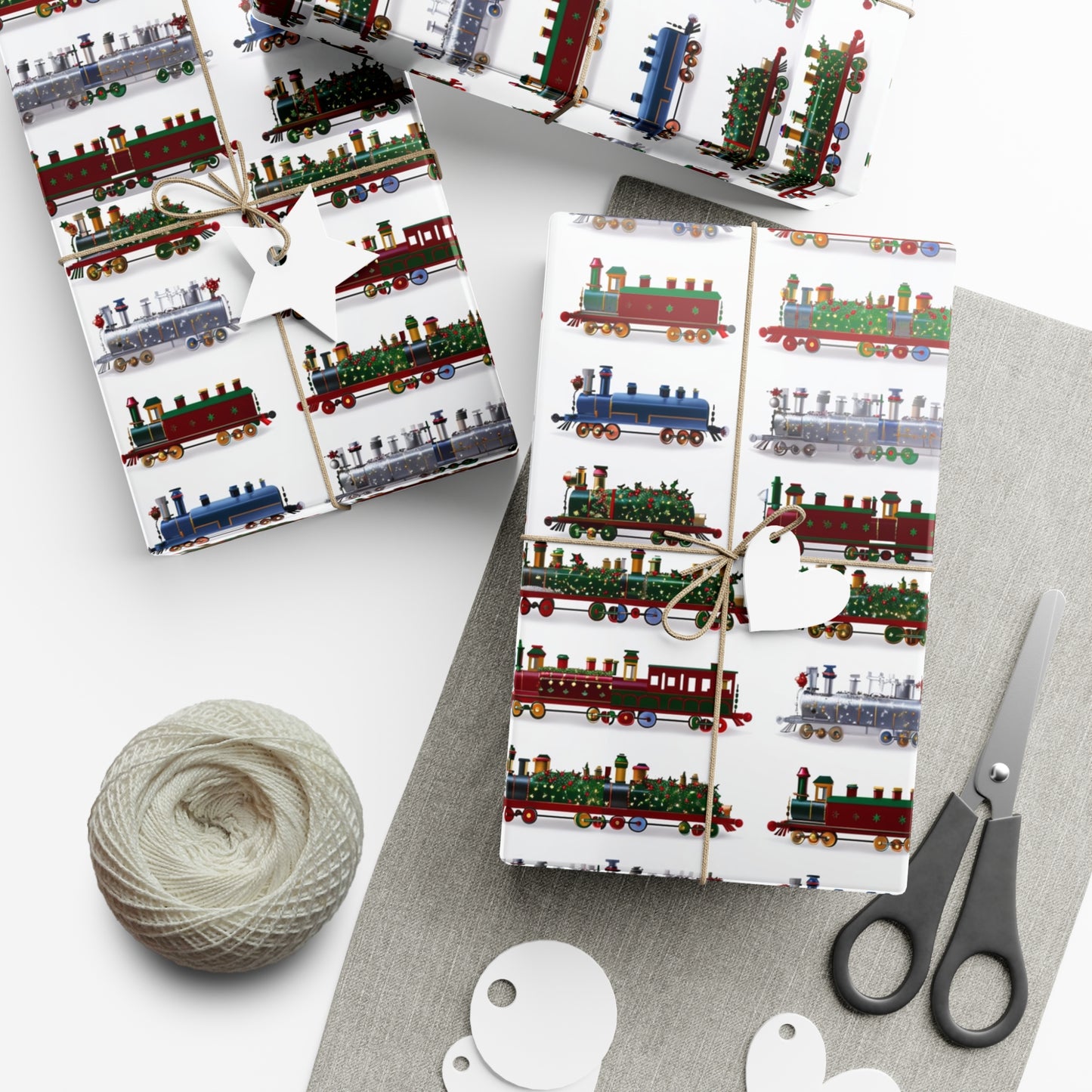 Christmas Trains Gift Wrap Papers