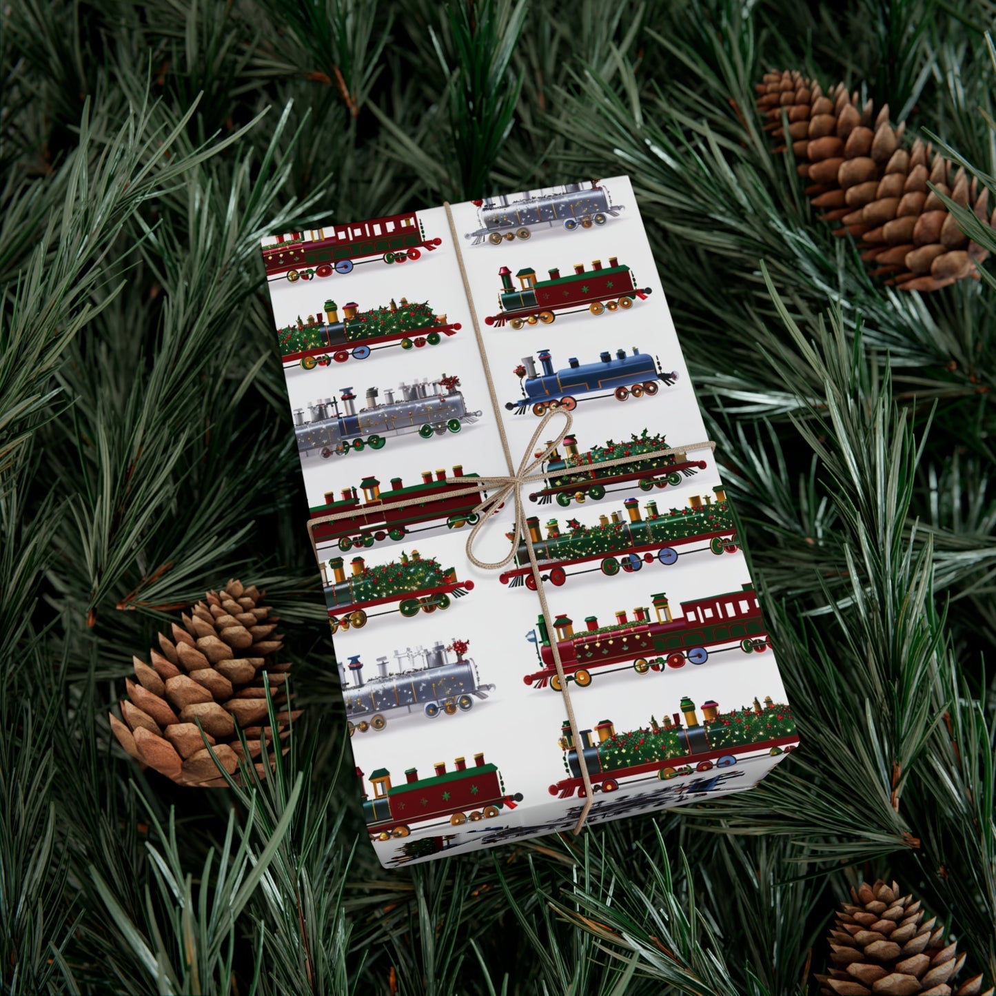 Christmas Trains Gift Wrap Papers