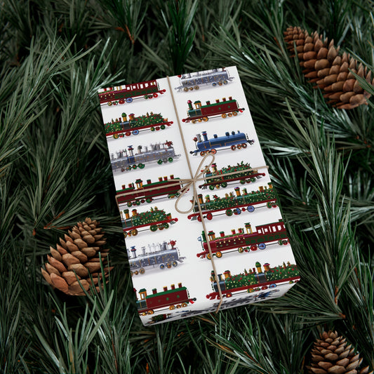 Christmas Trains Gift Wrap Papers